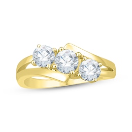 Adore Diamond Three-Stone Anniversary Ring 1 ct tw 14K Yellow Gold