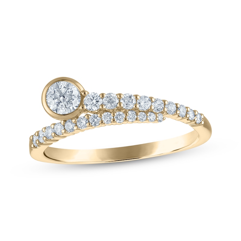 Main Image 1 of Milestones Diamond Bypass Anniversary Ring 1/2 ct tw 14K Yellow Gold