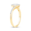 Thumbnail Image 2 of Diamond Cushion Halo Promise Ring 1/4 ct tw 10K Yellow Gold