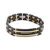 Thumbnail Image 1 of Men's Black Diamond Link Bracelet 1/4 ct tw Black & Yellow Ion-Plated Stainless Steel 8.5&quot;