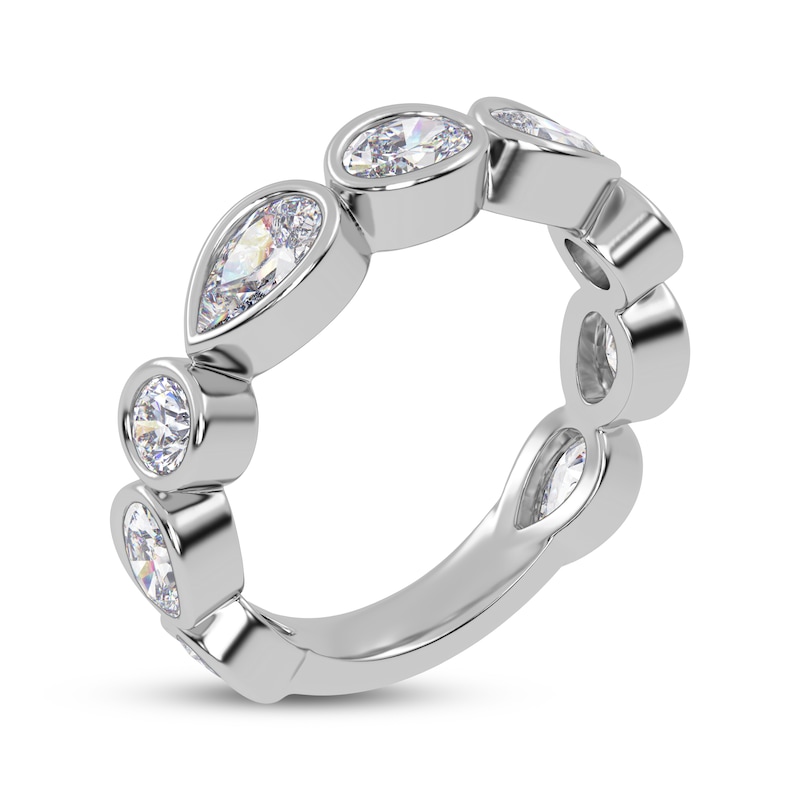 Main Image 2 of Lab-Grown Diamonds by KAY Oval, Pear & Round-Cut Anniversary Ring 2 ct tw 14K White Gold