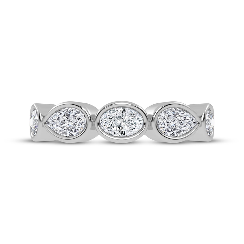 Main Image 3 of Lab-Grown Diamonds by KAY Oval, Pear & Round-Cut Anniversary Ring 2 ct tw 14K White Gold