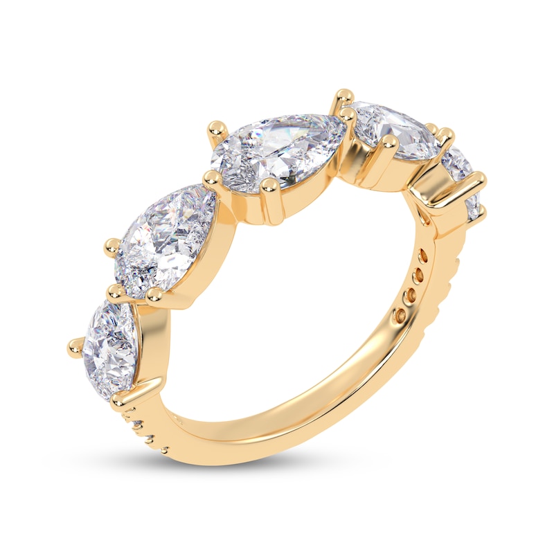 Main Image 2 of Lab-Grown Diamonds by KAY Pear-Shaped East-West Ring 2 ct tw 14K Yellow Gold