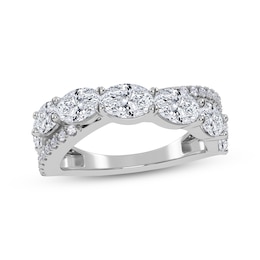 Lab-Grown Diamonds by KAY Oval & Round-Cut Crossover Ring 2 ct tw 14K White Gold