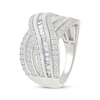 Thumbnail Image 2 of Baguette & Round-Cut Multi-Band Crossover Ring 1 ct tw 10K White Gold