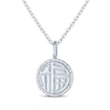 Thumbnail Image 2 of Happiness Symbol Medallion Necklace with Diamonds Sterling Silver 18&quot;