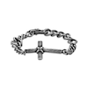 Thumbnail Image 1 of Men's Cross Antique-Finish Curb Chain Link Bracelet Stainless Steel 9&quot;