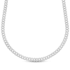 Thumbnail Image 1 of Men's Diamond Curb Chain Necklace 5/8 ct tw Sterling Silver 20&quot;