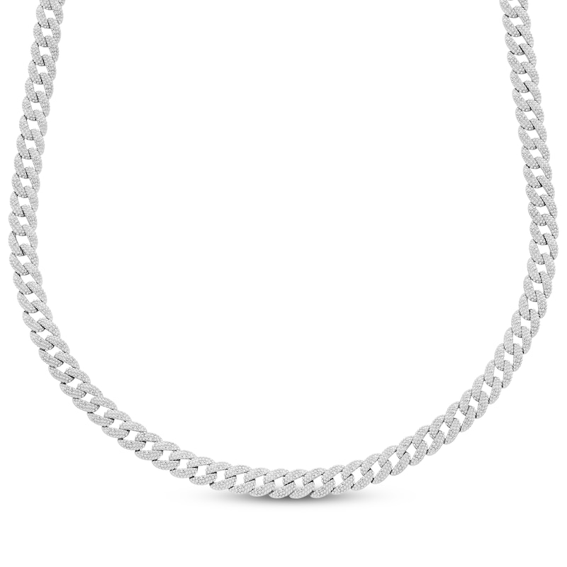 Main Image 1 of Men's Diamond Curb Chain Necklace 5/8 ct tw Sterling Silver 20&quot;