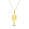 Thumbnail Image 1 of Cubic Zirconia Pickleball Racket Necklace 10K Yellow Gold 18&quot;