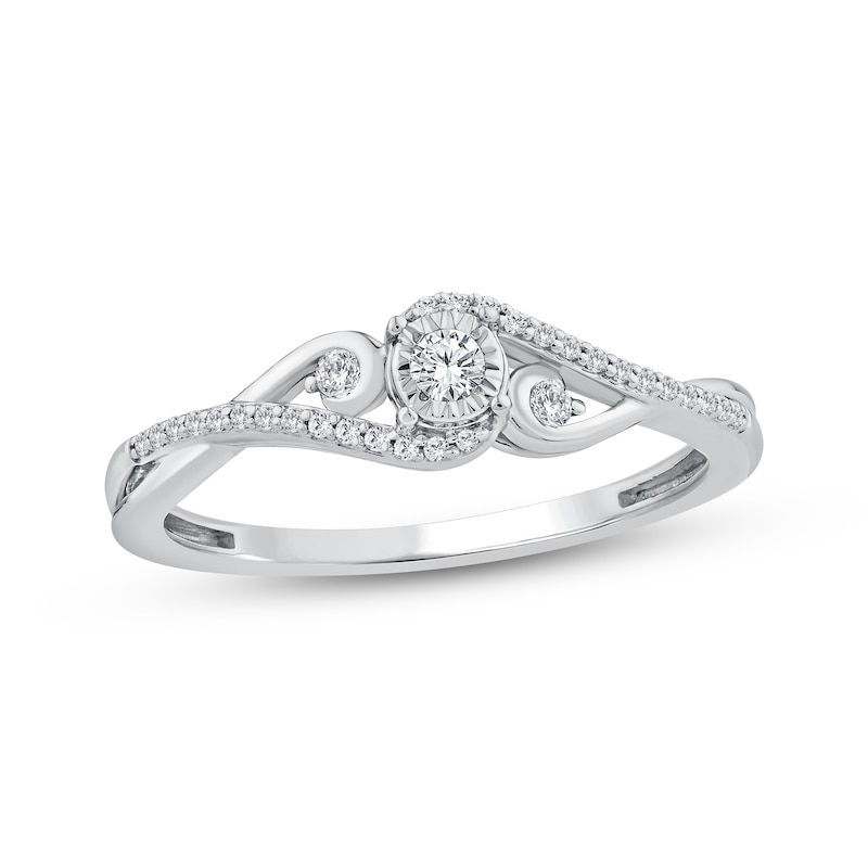 Main Image 1 of Diamond Bypass Promise Ring 1/6 ct tw Sterling Silver