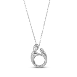 Mother & Child Necklace 10K White Gold 18&quot;