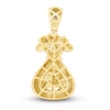 Thumbnail Image 3 of Men's Black & White Diamond Money Bag Pendant 3/4 ct tw Round-cut 10K Yellow Gold