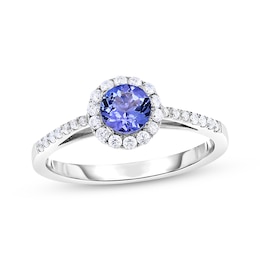 Tanzanite & White Topaz Ring Sterling Silver