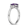 Thumbnail Image 2 of Cushion-Cut Amethyst & White Lab-Created Sapphire Ring Sterling Silver