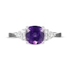 Thumbnail Image 3 of Cushion-Cut Amethyst & White Lab-Created Sapphire Ring Sterling Silver