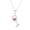 Thumbnail Image 2 of Lab-Created Ruby/White Lab-Created Sapphire Wine Necklace Sterling Silver 18&quot;