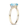 Thumbnail Image 2 of Emerald-Cut Swiss Blue Topaz & Diamond Accent Ring 10K Yellow Gold