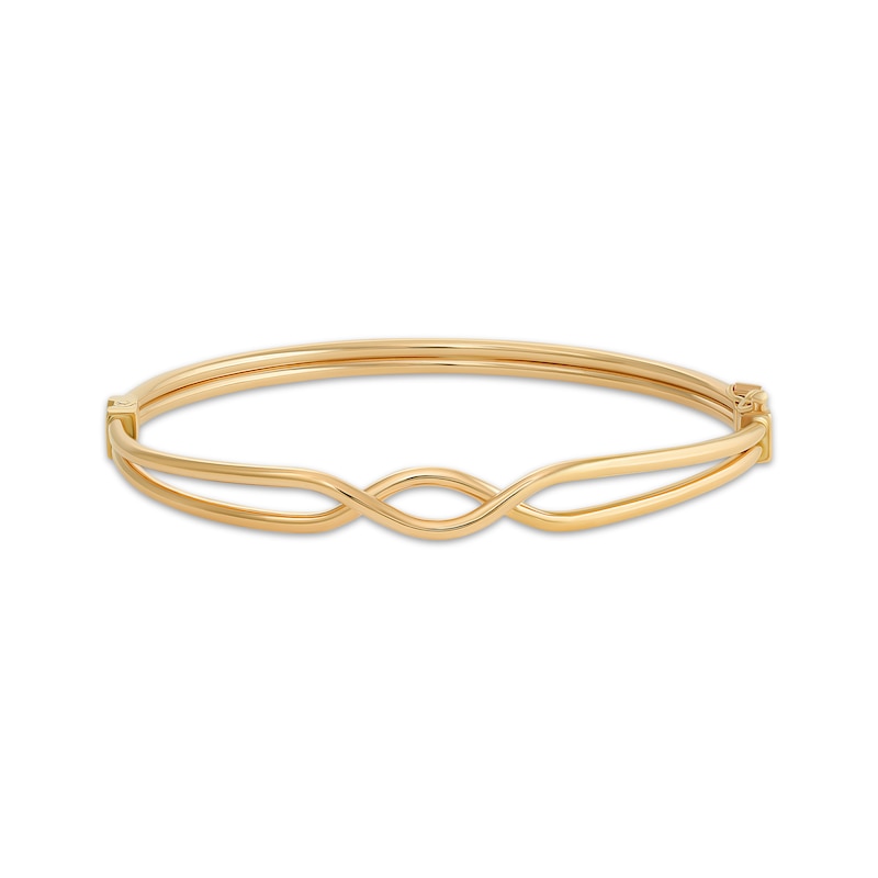 Main Image 1 of Reaura Crossover Bangle Bracelet Repurposed 14K Yellow Gold