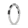 Thumbnail Image 2 of Neil Lane Round & Baguette-Cut Black & Round-Cut White Diamond Wedding Band 5/8 ct tw 14K White Gold