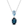 Thumbnail Image 1 of Toi et Moi Pear-Shaped Sky Blue Topaz & Oval-Cut London Blue Topaz Necklace 10K White Gold 18&quot;