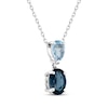 Thumbnail Image 2 of Toi et Moi Pear-Shaped Sky Blue Topaz & Oval-Cut London Blue Topaz Necklace 10K White Gold 18&quot;