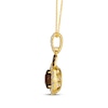 Thumbnail Image 2 of Le Vian Oval-Cut Chocolate Quartz Necklace 3/8 ct tw Diamonds 14K Honey Gold 19&quot;