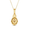 Thumbnail Image 3 of Le Vian Oval-Cut Chocolate Quartz Necklace 3/8 ct tw Diamonds 14K Honey Gold 19&quot;