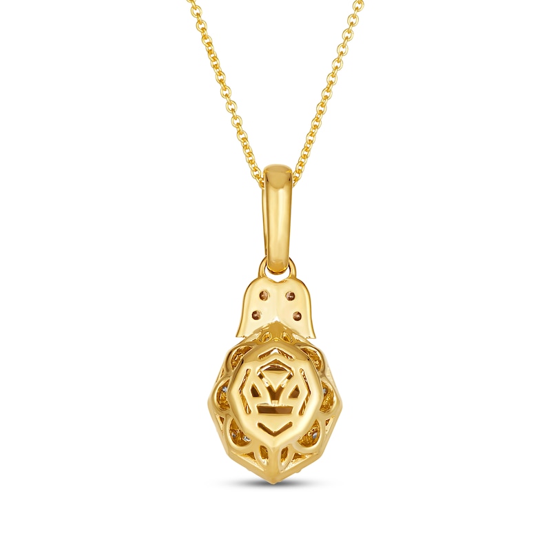 Main Image 3 of Le Vian Oval-Cut Chocolate Quartz Necklace 3/8 ct tw Diamonds 14K Honey Gold 19&quot;