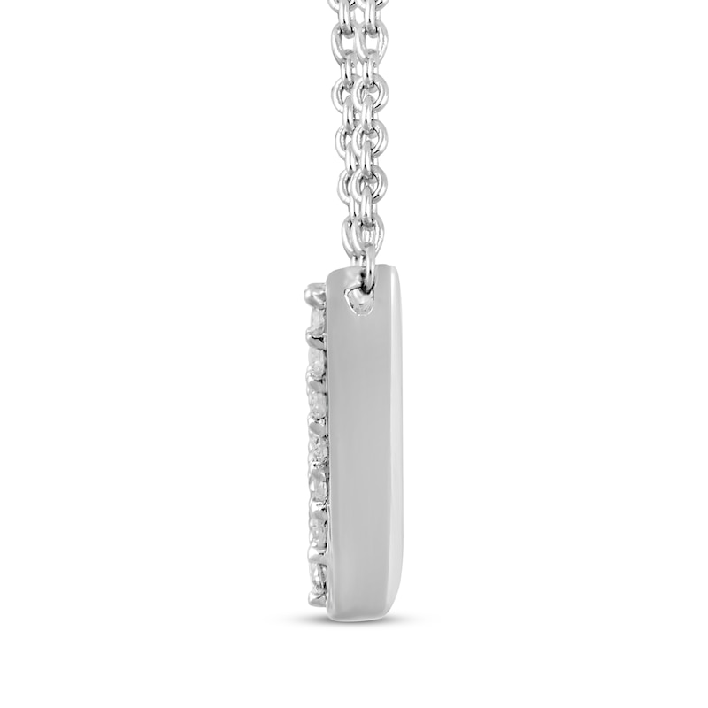 Main Image 2 of Diamond &quot;V&quot; Necklace 1/10 ct tw Sterling Silver 18&quot;