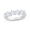 Thumbnail Image 0 of Pear & Round-Cut Diamond Alternating Anniversary Ring 1 ct tw 14K White Gold