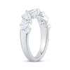 Thumbnail Image 1 of Pear & Round-Cut Diamond Alternating Anniversary Ring 1 ct tw 14K White Gold