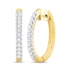 Thumbnail Image 1 of Diamond Oval Hoop Earrings 1/2 ct tw 10K Yellow Gold