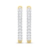 Thumbnail Image 2 of Diamond Oval Hoop Earrings 1/2 ct tw 10K Yellow Gold