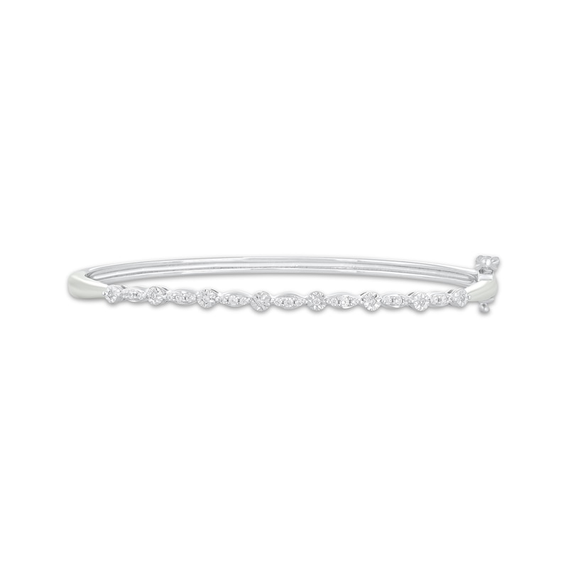 Diamond Bangle Bracelet 1/5 ct tw Sterling Silver