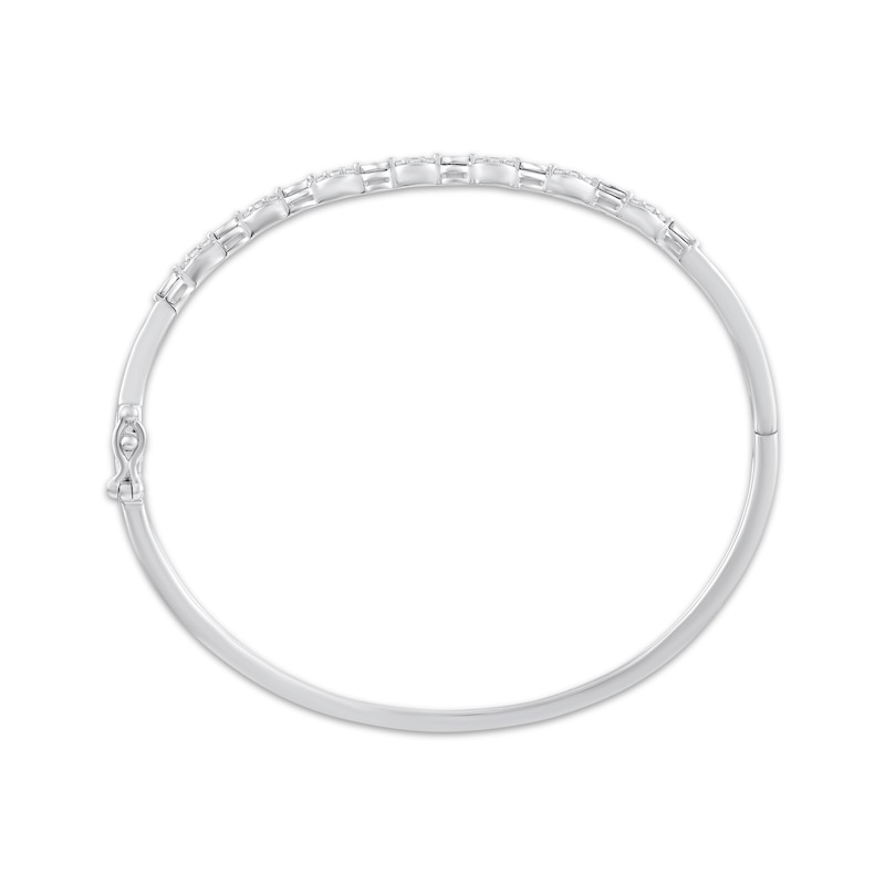 Diamond Bangle Bracelet 1/5 ct tw Sterling Silver