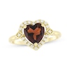 Thumbnail Image 0 of Heart-Shaped Garnet & Diamond Ring 1/10 ct tw 10K Yellow Gold