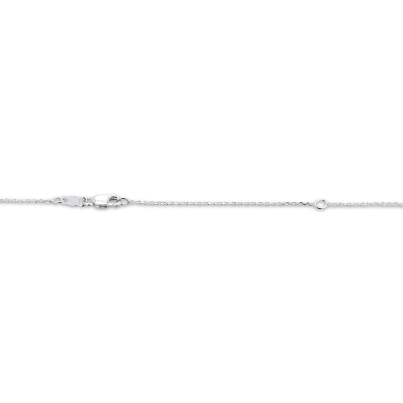 Main Image 4 of Marquise & Round-Cut White Lab-Created Sapphire Cross Necklace Sterling Silver 18&quot;