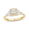 Thumbnail Image 1 of Princess-Cut Diamond Halo Engagement Ring 1 ct tw 14K Yellow Gold