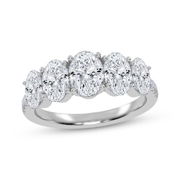 Lab-Grown Diamonds by KAY Oval-Cut Graduating Ring 2 ct tw 14K White Gold