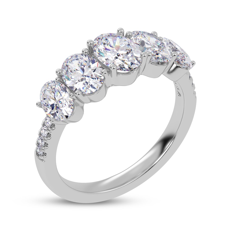 Main Image 2 of Lab-Grown Diamonds by KAY Oval-Cut Graduating Ring 2 ct tw 14K White Gold