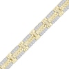 Thumbnail Image 2 of Men's Diamond Railroad Link Bracelet 3-1/2 ct tw 10K Yellow Gold 8.5&quot;