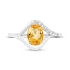 Thumbnail Image 3 of Oval-Cut Citrine & White Lab-Created Sapphire Ring Sterling Silver