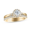 Thumbnail Image 1 of Round-Cut Diamond Halo Bridal Set 7/8 ct tw 14K Yellow Gold