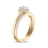 Thumbnail Image 2 of Round-Cut Diamond Halo Bridal Set 7/8 ct tw 14K Yellow Gold