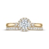 Thumbnail Image 3 of Round-Cut Diamond Halo Bridal Set 7/8 ct tw 14K Yellow Gold