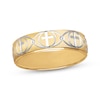 Thumbnail Image 1 of Men's Cross Wedding Band 10K Yellow Gold 6mm