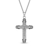 Thumbnail Image 1 of Men's Antique-Finish Rounded Cross Necklace Stainless Steel 24&quot;