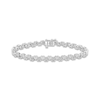 Thumbnail Image 1 of Multi-Diamond Alternating Heart Link Bracelet 1/2 ct tw Sterling Silver 7.5&quot;