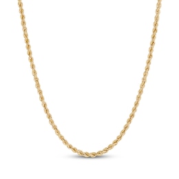 Glitter Rope Chain Necklace 1.95mm Hollow 14K Yellow Gold 16&quot;